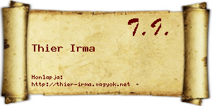 Thier Irma névjegykártya