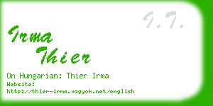 irma thier business card